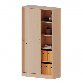 Schiebetürenschrank, 5 OH, 2 Schiebetüren, abschließbar, B/H/T 120x190x50cm 